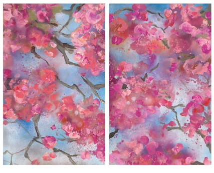 "Cherry Blossem Diptych"