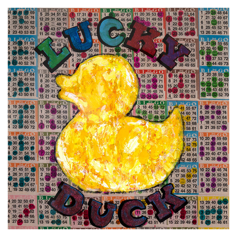 Duck with knife pixel art Art Print